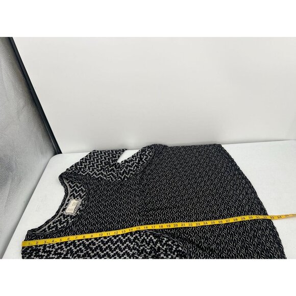 Anthropologie Saturday Sunday Size L Black  White Chevron Pattern Textured Dress - Picture 10 of 13